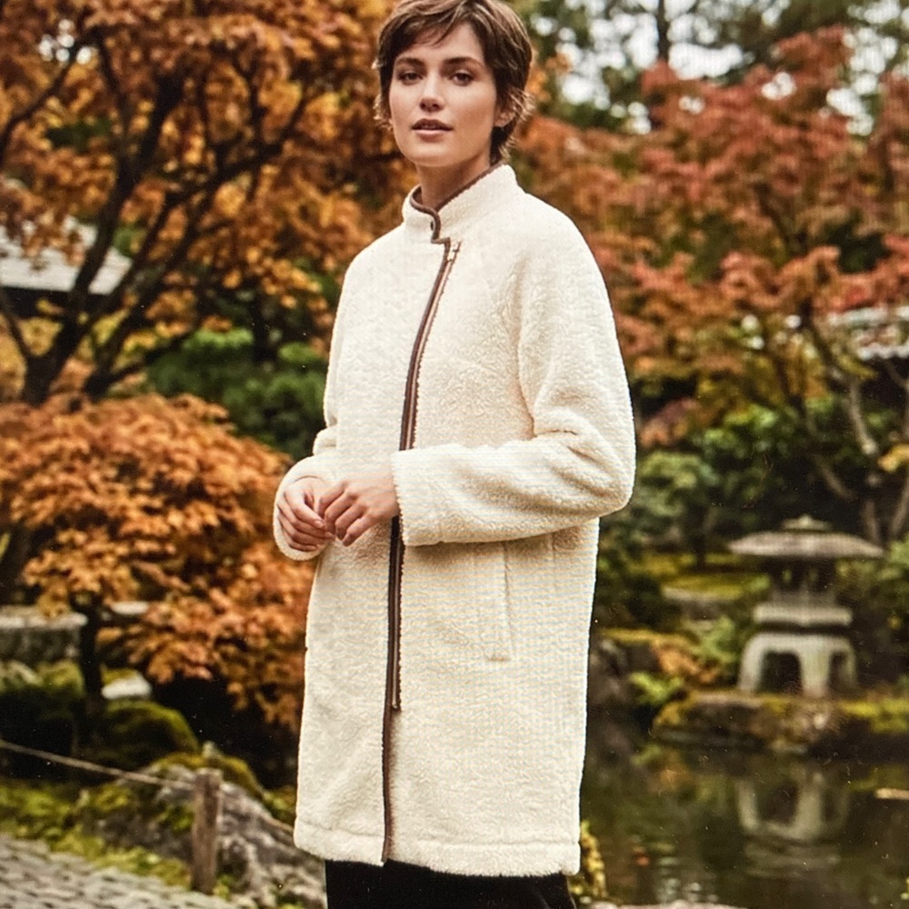 Banana Republic Factory Cream Teddy Jacket Sherpa Cocoon Coat